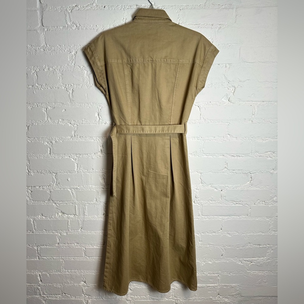 Joes Jeans Dress | The Pleated Safari Spring Midi-Dress in Color Hazelwood Sz S - Picture 6 of 8